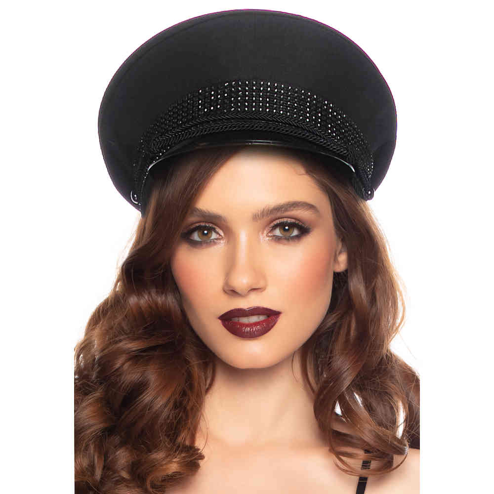 Leg Avenue - Officer Hat Kostuum Pet - Zwart